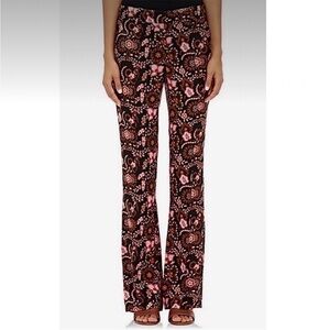 ALC Womens Pink Silk Floral Print High Rise Straight Leg Pants Size 4